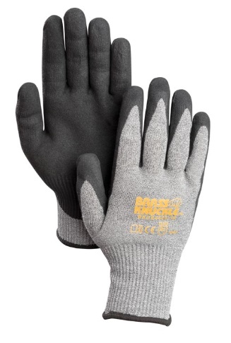 GLOVE HDPE 13G GRAY H2O;PU SANDY NITRILE BLACK - Cut Resistant